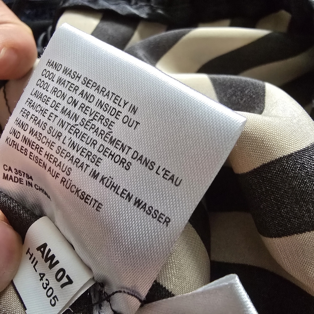 Jacques Vert Two-layer Skirt Black Sheer Outer Layer Diagonal Stripe Size 18 - Picture 8 of 11